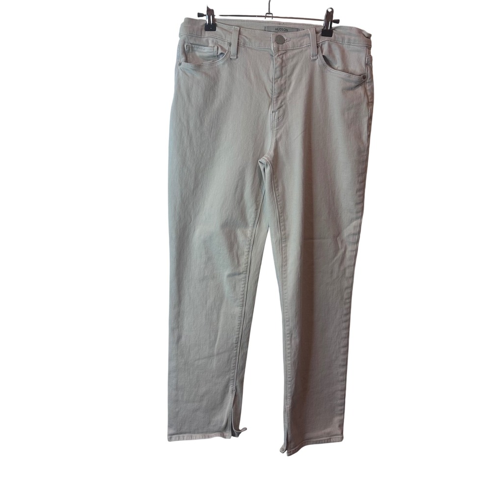 Hudson Nico MB2 Cropped Kick‎ Out Split Hem Khaki Denim Sz 32 Organic Cotton